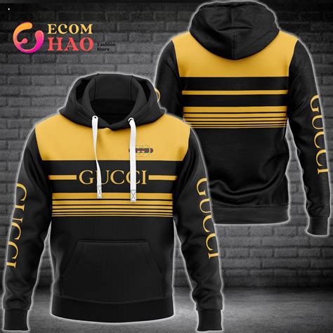 gucci hoodie black with gold|Gucci oversized hoodie.